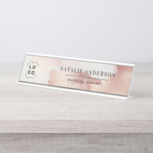 Pink Girl Rose Gold Moderne stilvolle Visitenkarte Schreibtischnamensplakette
