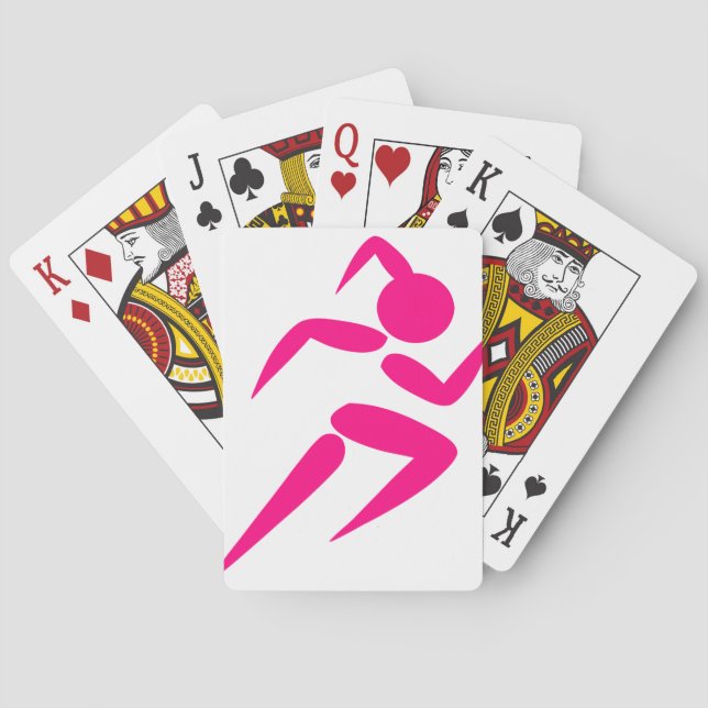Pink Girl Running Spielkarten (Rückseite)