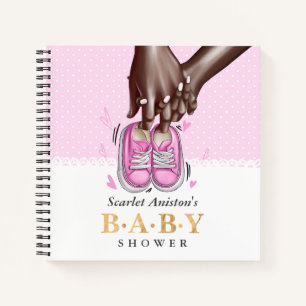 Pink Girl Shoes Baby Shower Gästebuch Notizbuch