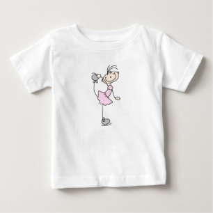 Pink Girl Strichmännchen Ice Skater Baby T-shirt