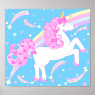 Pink Girl Unicorn Poster