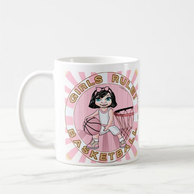 Pink Girls Basketball Kaffeetasse (Links)