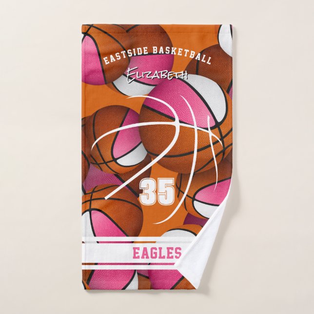 Pink Girls - Basketball-Spieler Handtuch (Handtuch)