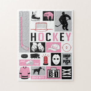 Pink Girls Hockey Elements Stick Puffer Player