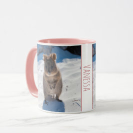 Pink Girls Kinder Quokka Beach Persönliche Umarmun Tasse