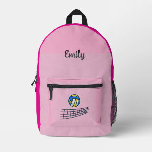 Pink Girls School Volleyball personalisieren Bedruckter Rucksack