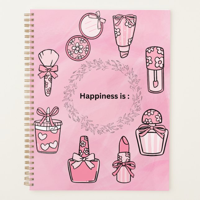 Pink Girly Aesthetic Background Planer (Vorderseite)