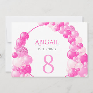 Pink Girly Balloon Arch Geburtstagsparty Einladung