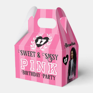 PINK Girly Birthday Party Custom Foto jedes Alter Geschenkschachtel