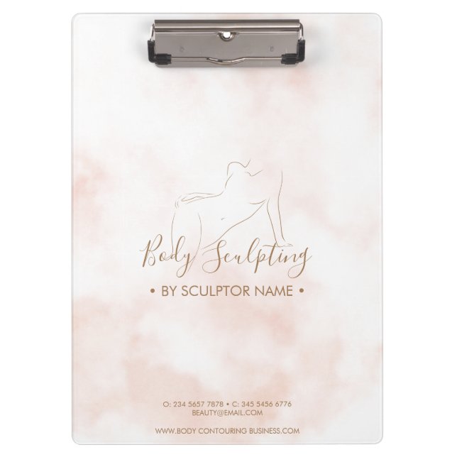 Pink girly Body sculpting contouring spa Klemmbrett (Vorderseite)