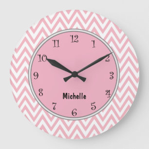 Pink Girly Clocks Große Wanduhr