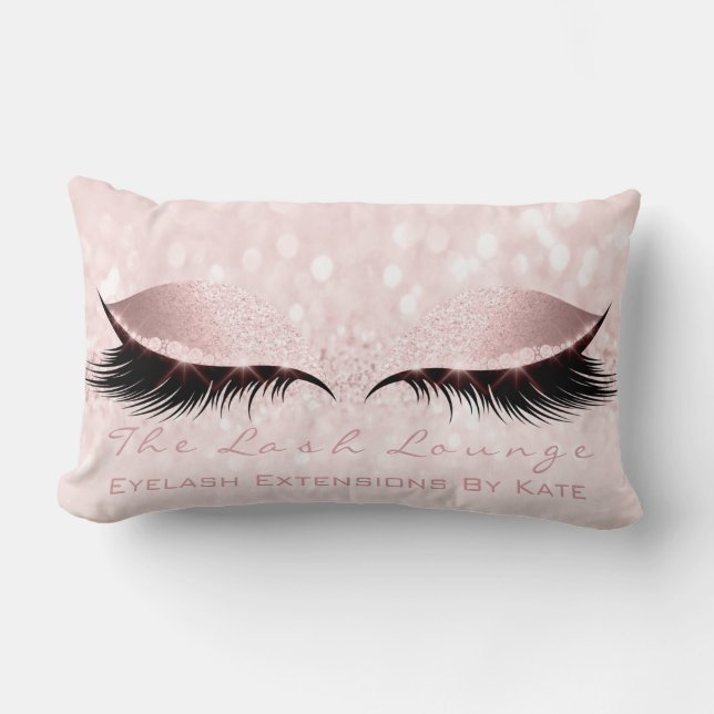 Pink Girly Glitzer Makeup Lash Augapfel Sweet Lendenkissen (Vorderseite)