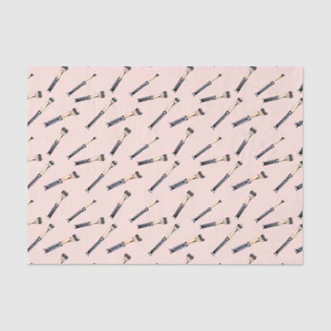 Pink Girly Makeup Pinsel (Design 74 Pink Serie) Seidenpapier (Vorderseite)