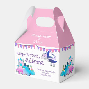 Pink Girly Niedlich Baby Dinosaur Kinder Party Geschenkschachtel