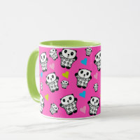 Pink Girly Niedlich Kawaii Panda Bären Liebe Herz