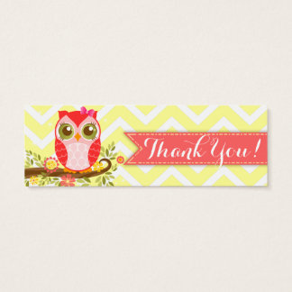 Pink Girly Owl Custom Baby Dusche "Danke" Markieru