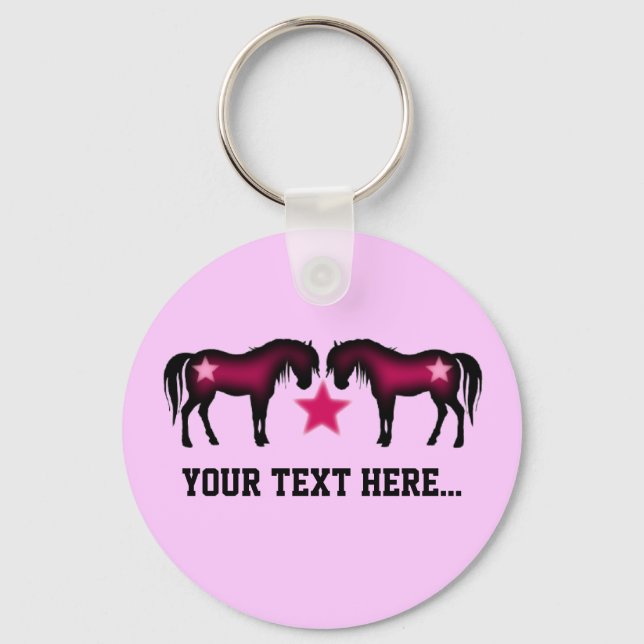 Pink Girly Personalisiert Horly Schlüsselanhänger (Vorderseite)