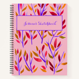Pink Girly Personalisiert Sketchbook  Notizbuch