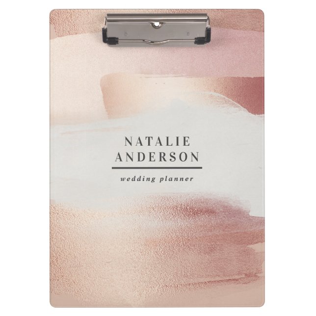 Pink girly rose gold modern stylish elegant klemmbrett (Vorderseite)
