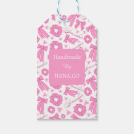 Pink Girly Scrunchies Pattern Cute Hair Accessory  Geschenkanhänger