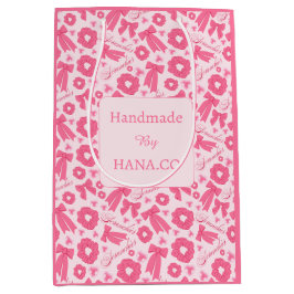 Pink Girly Scrunchies Pattern Cute Hair Accessory  Mittlere Geschenktüte