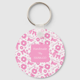 Pink Girly Scrunchies Pattern Cute Hair Accessory  Schlüsselanhänger