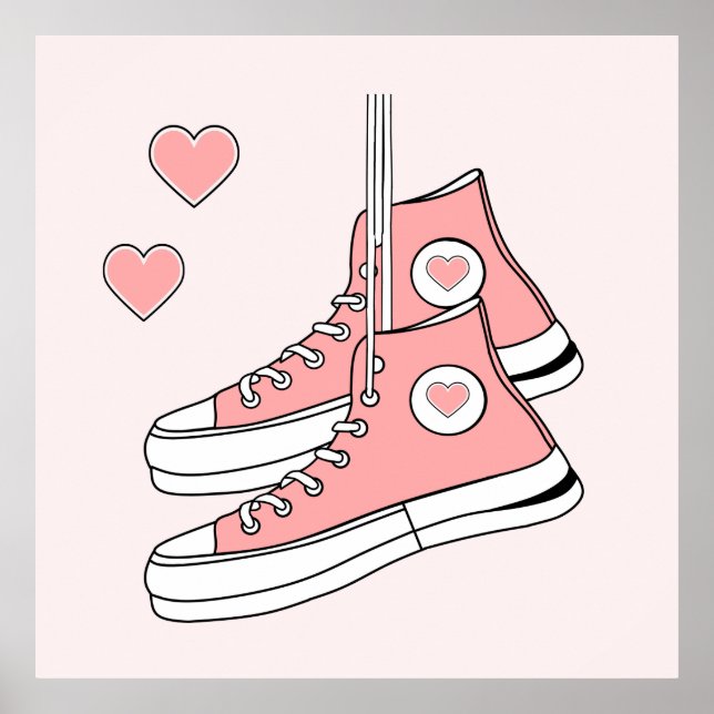 Pink Girly Sneakers Poster (Vorne)