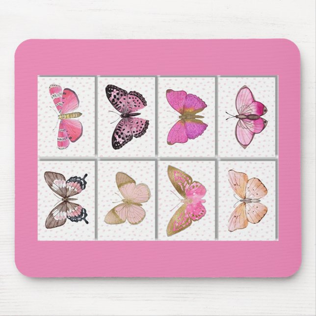 Pink Girterfly Mousepad (Vorne)