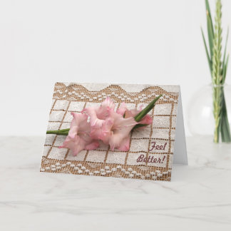 Pink Gladiola Get Well Card Karte