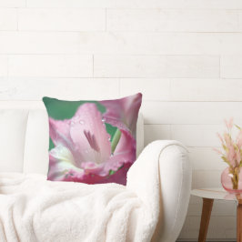 Pink Gladiolus Throw Kissen