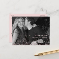 Pink Glam B/W Foto Wedding Save the Date QR Code