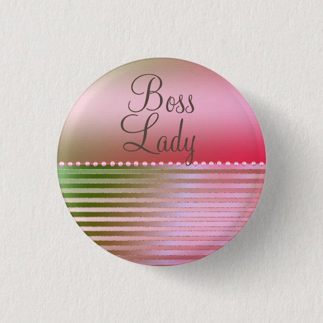 Pink Glam Boss Lady Button (Vorderseite)