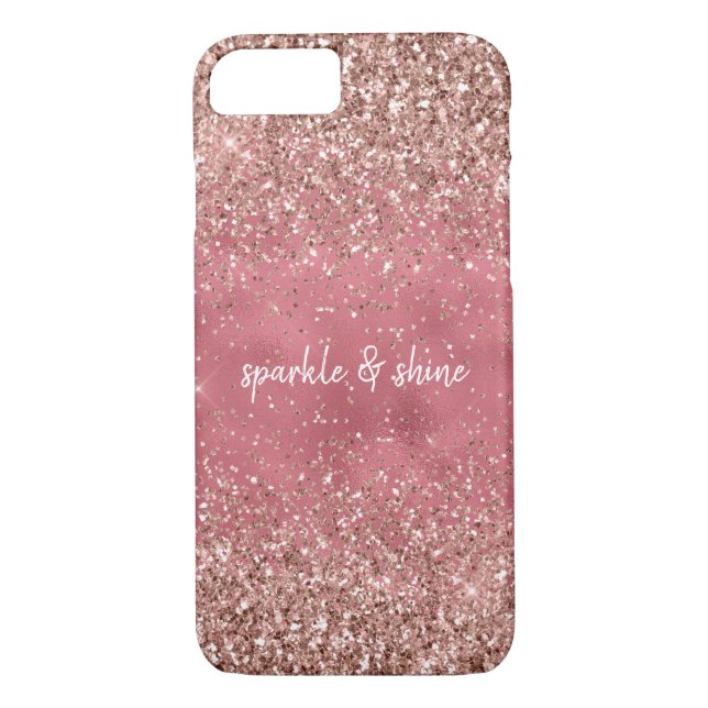 Pink Glam Glitzy Glitzer Case-Mate iPhone Hülle (Rückseite)