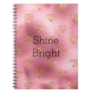 Pink Glam Gold Diamonds Notizblock