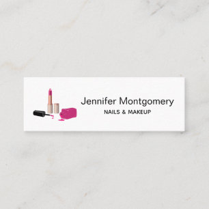 Pink Glam Lipstick & Nail Polnische Schönheit Them Mini Visitenkarte