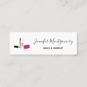 Pink Glam Lipstick & Nail Polnische Schönheit Them Mini Visitenkarte