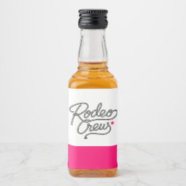 Pink Glam Rodeo Crew Western Bachelorette Party Alkoholflaschenetikett