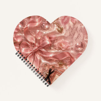 Pink Glamorous Heart Romantic SassySpiral Notebook Notizbuch