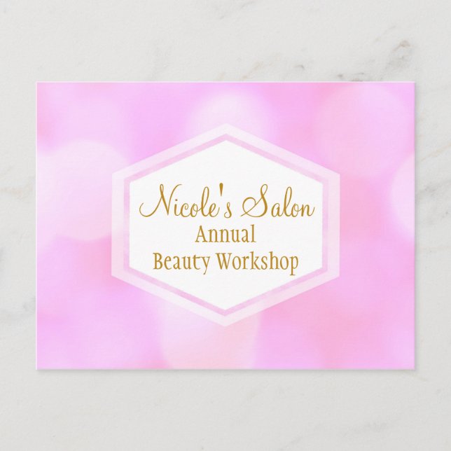 Pink Glamour Lights Bokeh Chic Event Postkarte (Vorderseite)