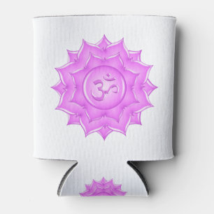 Pink Glass Lotus Blume Om Symbol Zeichnend Dosenkühler