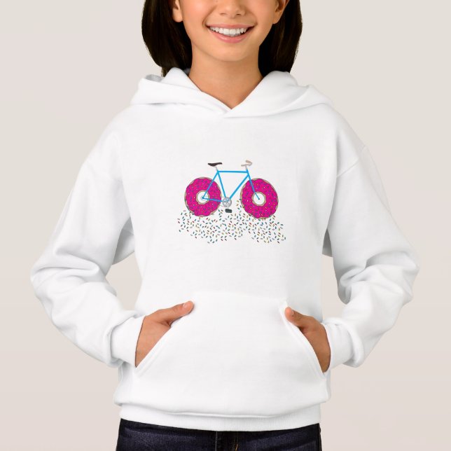 Pink Glazed Doughnut Wheels Bicycle Sprinkles Hoodie (Vorderseite)