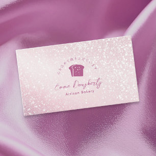 Pink Glitter Brot Logo Bäckerei Visitenkarte