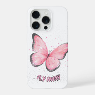 pink glitter butterfly iPhone 15 pro hülle