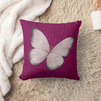 pink glitter butterfly kissen