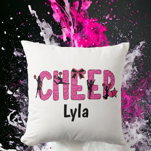 Pink Glitter Cheerleader Cheer Persönlich Kissen