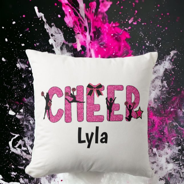 Pink Glitter Cheerleader Cheer Persönlich Kissen (Von Creator hochgeladen)