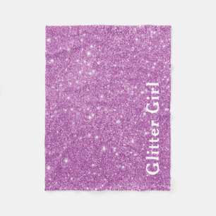 Pink Glitter Mädchen zeige deinen glamourösen Glan Fleecedecke