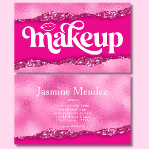 Pink Glitter Makeup Artist Studio Visitenkarte
