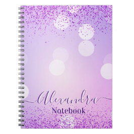 Pink Glitter Pastel Circles Custom Notizblock