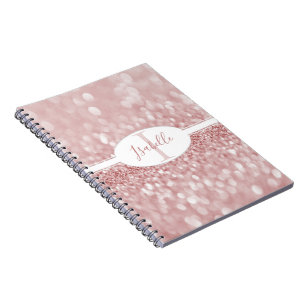 Pink Glitter Personalize Notebook Notizblock